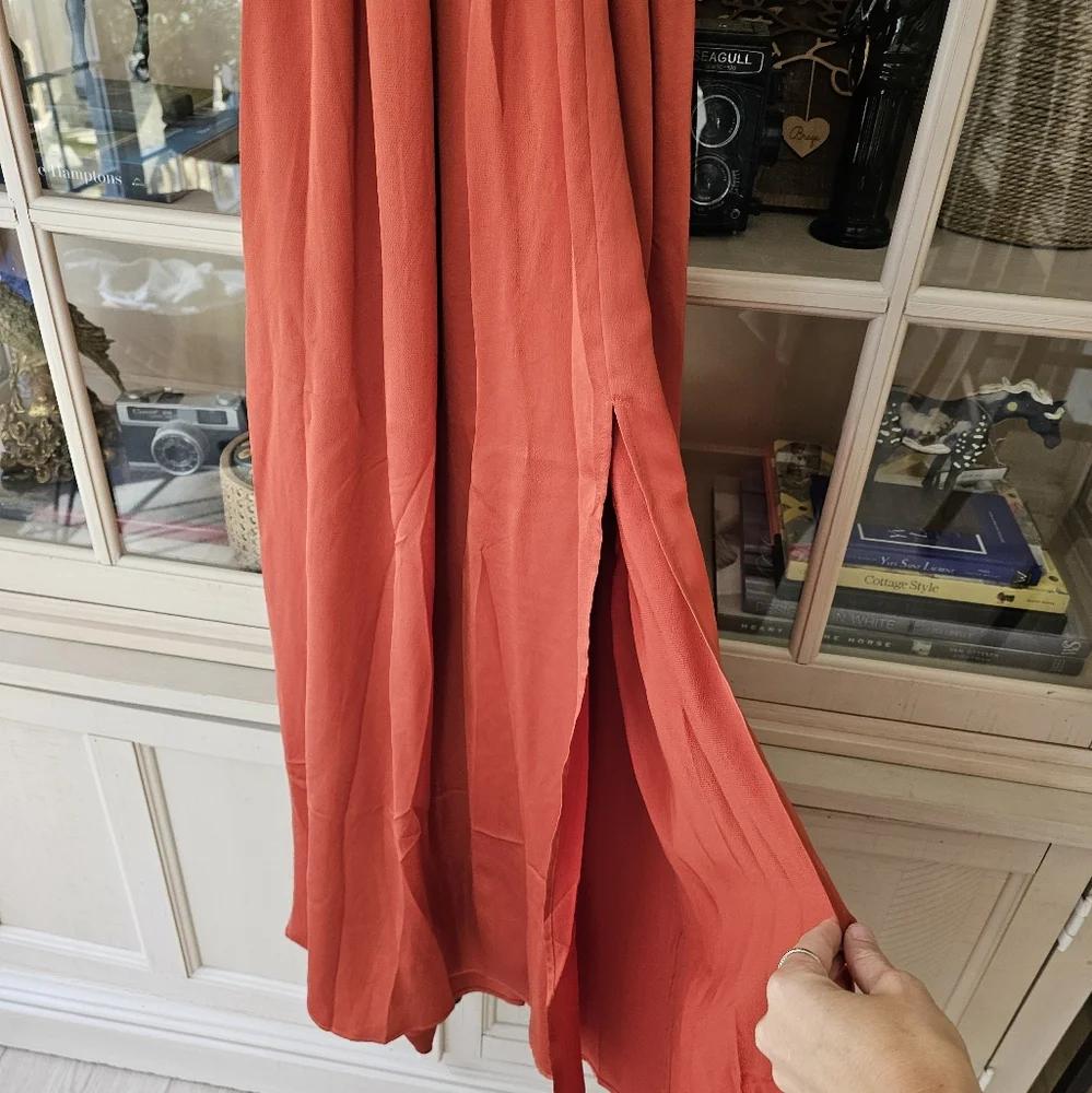 NWT Baltic Born Sicily Satin Rust Maxi Dress - Picture 8 of 13